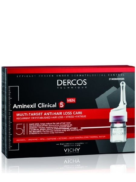 Vichy Dercos Aminexil Clinical 5 men<br>ئەمپۆلی  پاراستنی قژ لە هەلوەرین